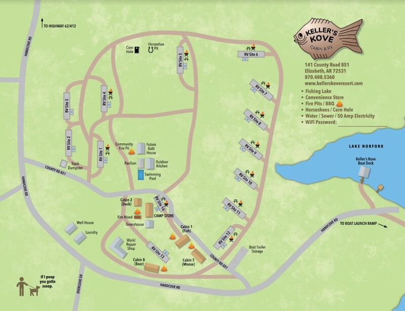 Keller's Cove Resort Map